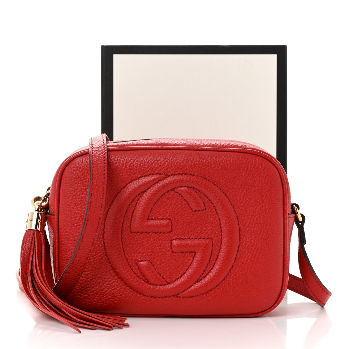 Pebbled Calfskin Small Soho Disco Bag Tabasco Red