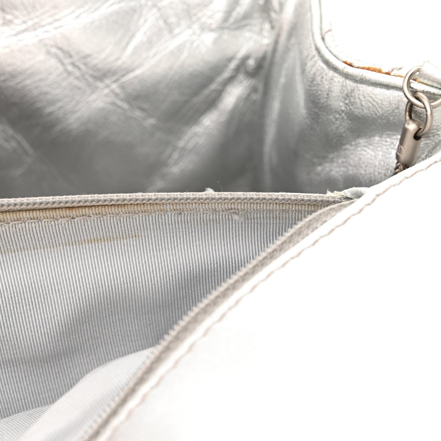 Metallic Lambskin Quilted Snake Chain 2.55 Reissue Flap Silver