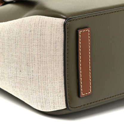Loewe Calfskin Linen Mini Lazo Tote Khaki Green 8 of 9
