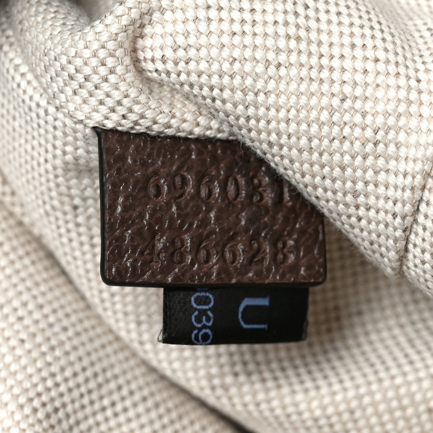 Monogram Jumbo GG Textured Dollar Calfskin Web Belt Bag Camel Ebony New Acero