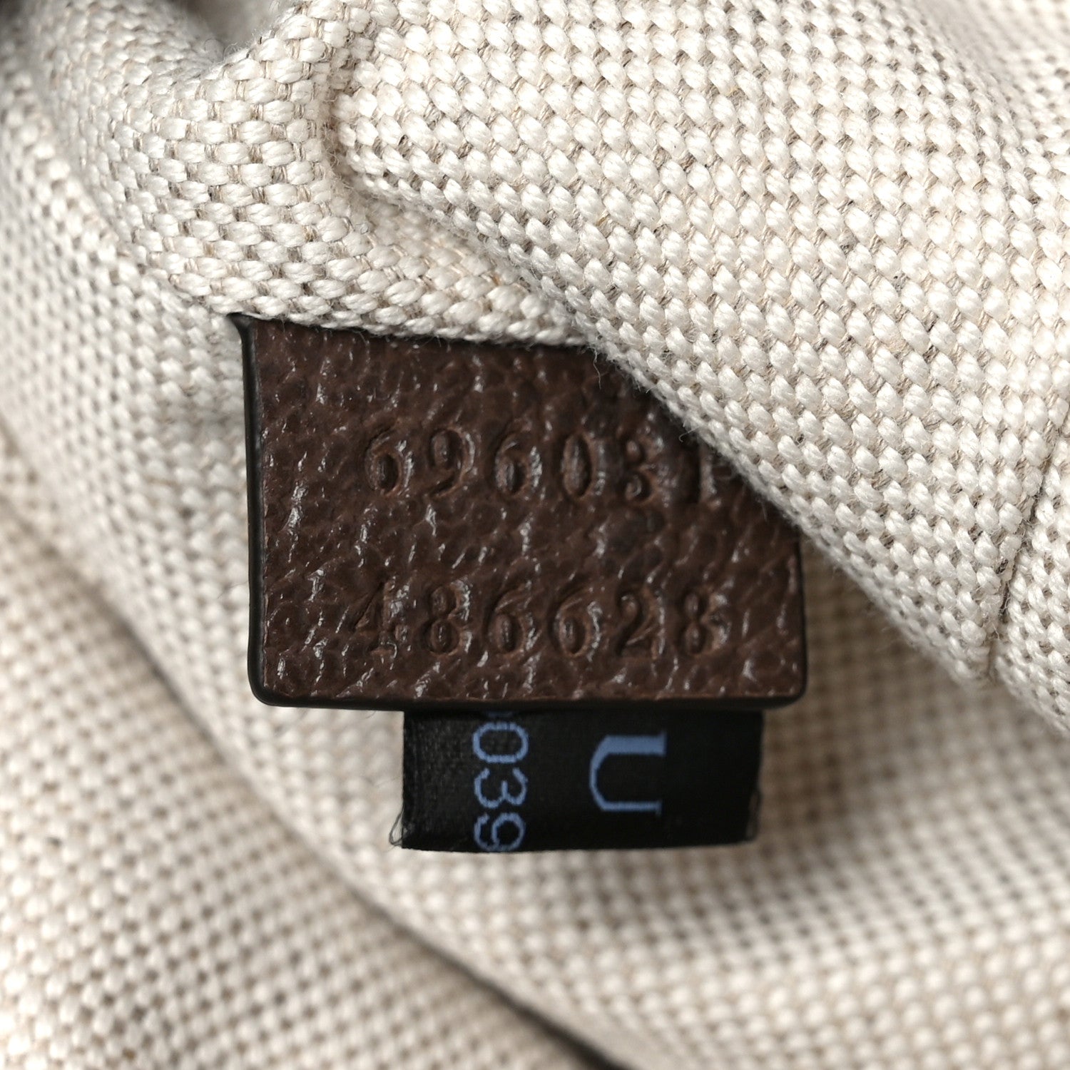 Gucci Monogram Jumbo GG Textured Dollar Calfskin Web Belt Bag Camel Ebony New Acero 7 of 10