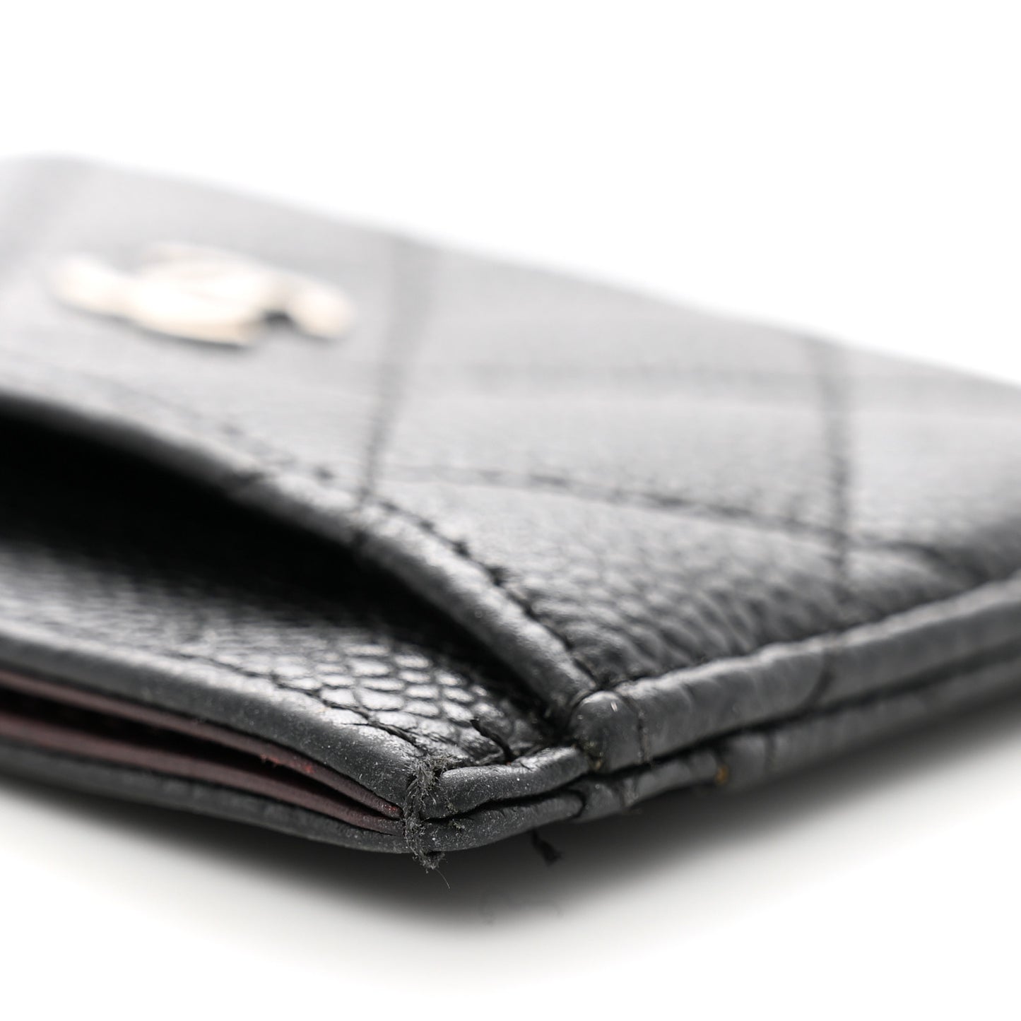 Caviar Quilted Card Holder Black