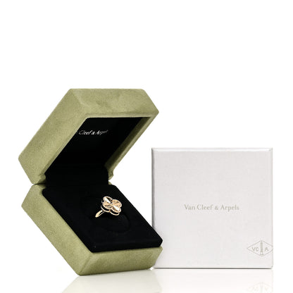 Van Cleef & Arpels 18K Yellow Gold Guilloche Vintage Alhambra Ring 56 7.5 5 of 5