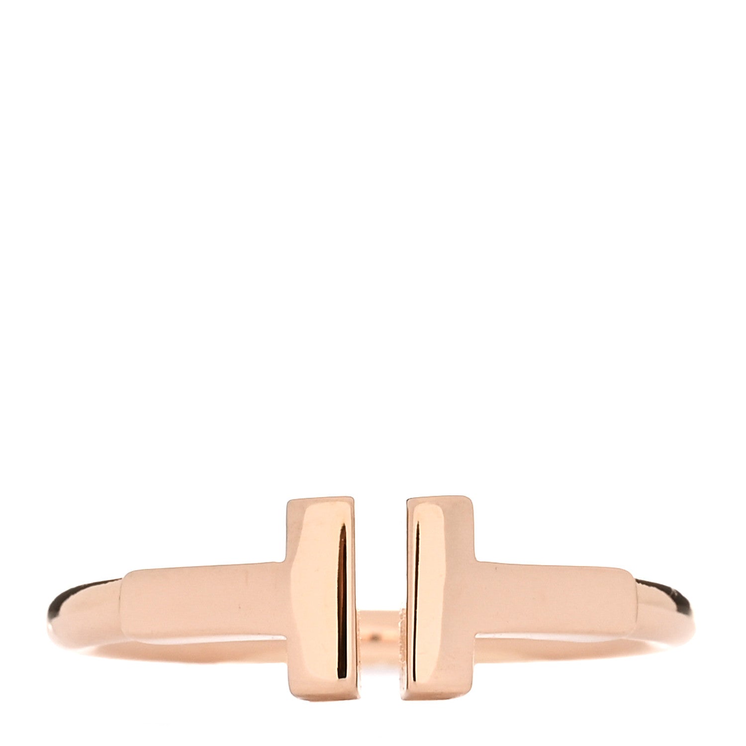 Tiffany 18K Rose Gold T Wire Ring 49 4.75 1 of 4