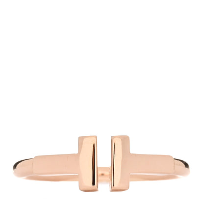 Tiffany 18K Rose Gold T Wire Ring 49 4.75 1 of 4