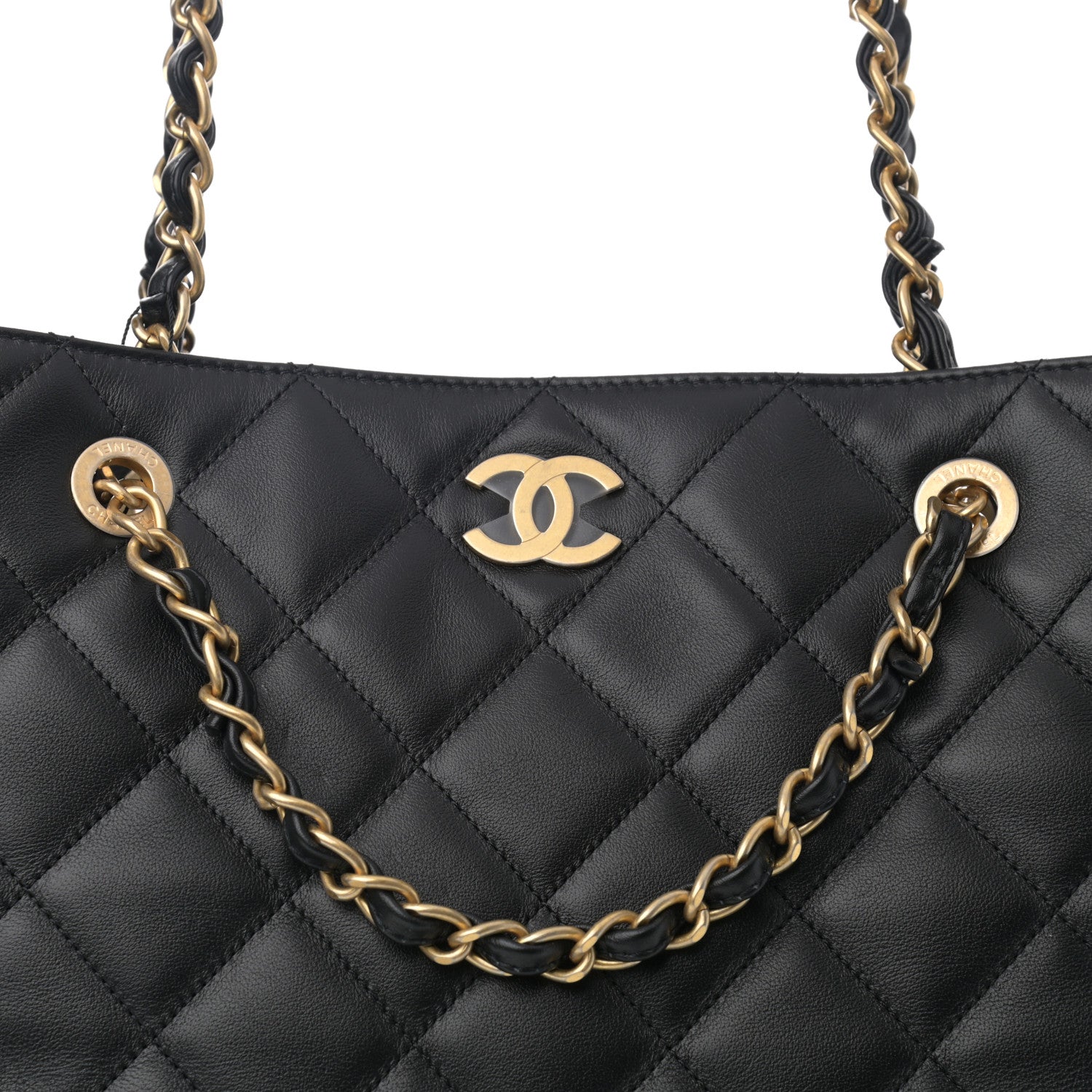 Chanel Calfskin Stitched Large Shopping Bag Black 8 of 12