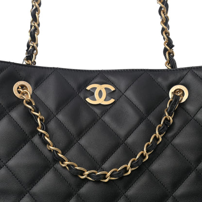 Chanel Calfskin Stitched Large Shopping Bag Black 8 of 12