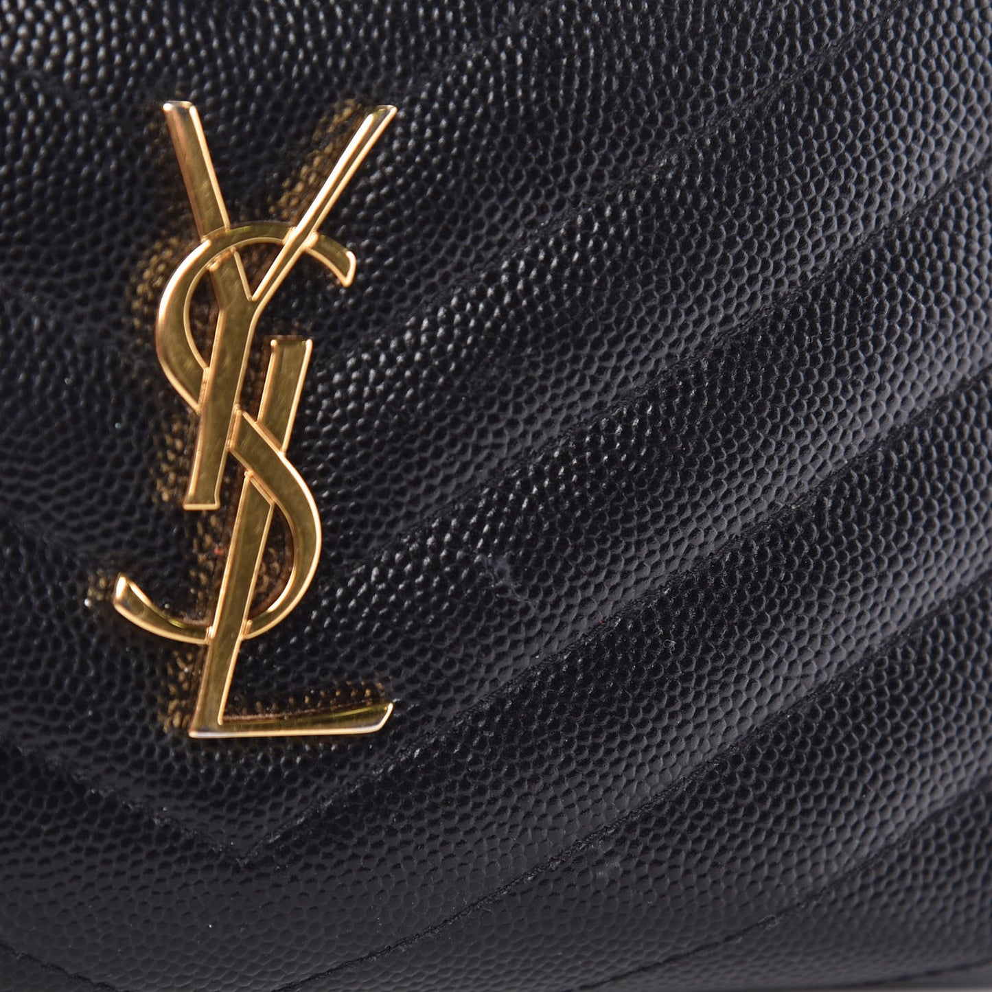 Grain De Poudre Matelasse Chevron Monogram Zip Around Wallet Black