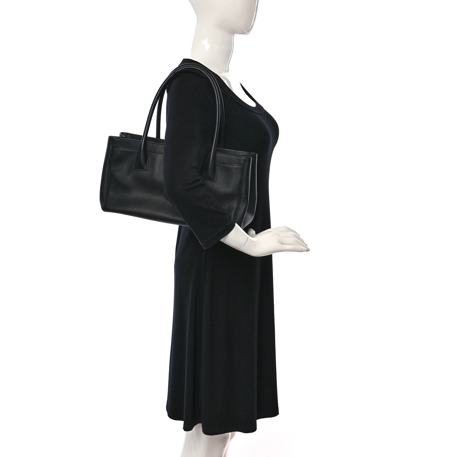 Chanel Calfskin Small Cerf Executive Shopper Tote Black 2 of 10