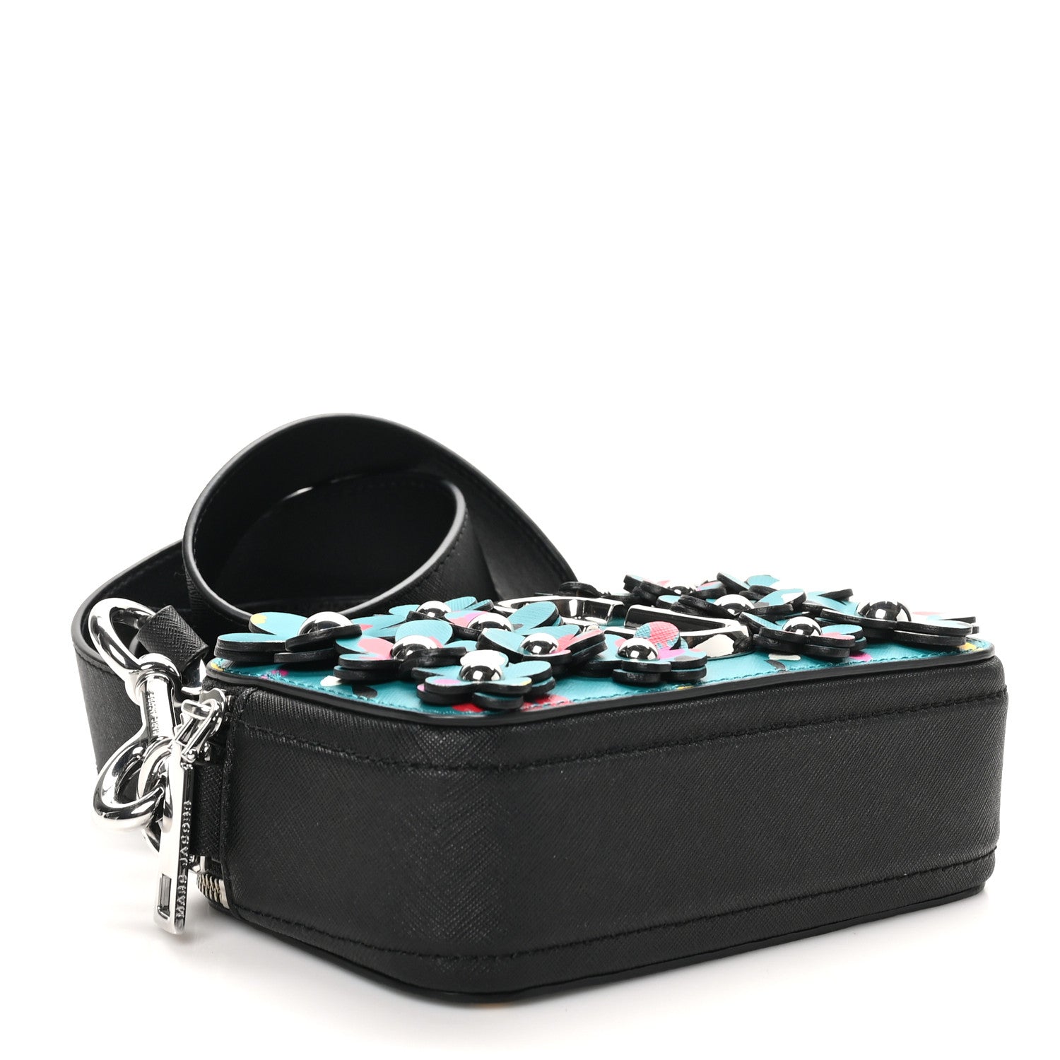Marc Jacobs Saffiano Snapshot 3D Painted Flowers Camera Bag Blue Multicolor 4 of 9