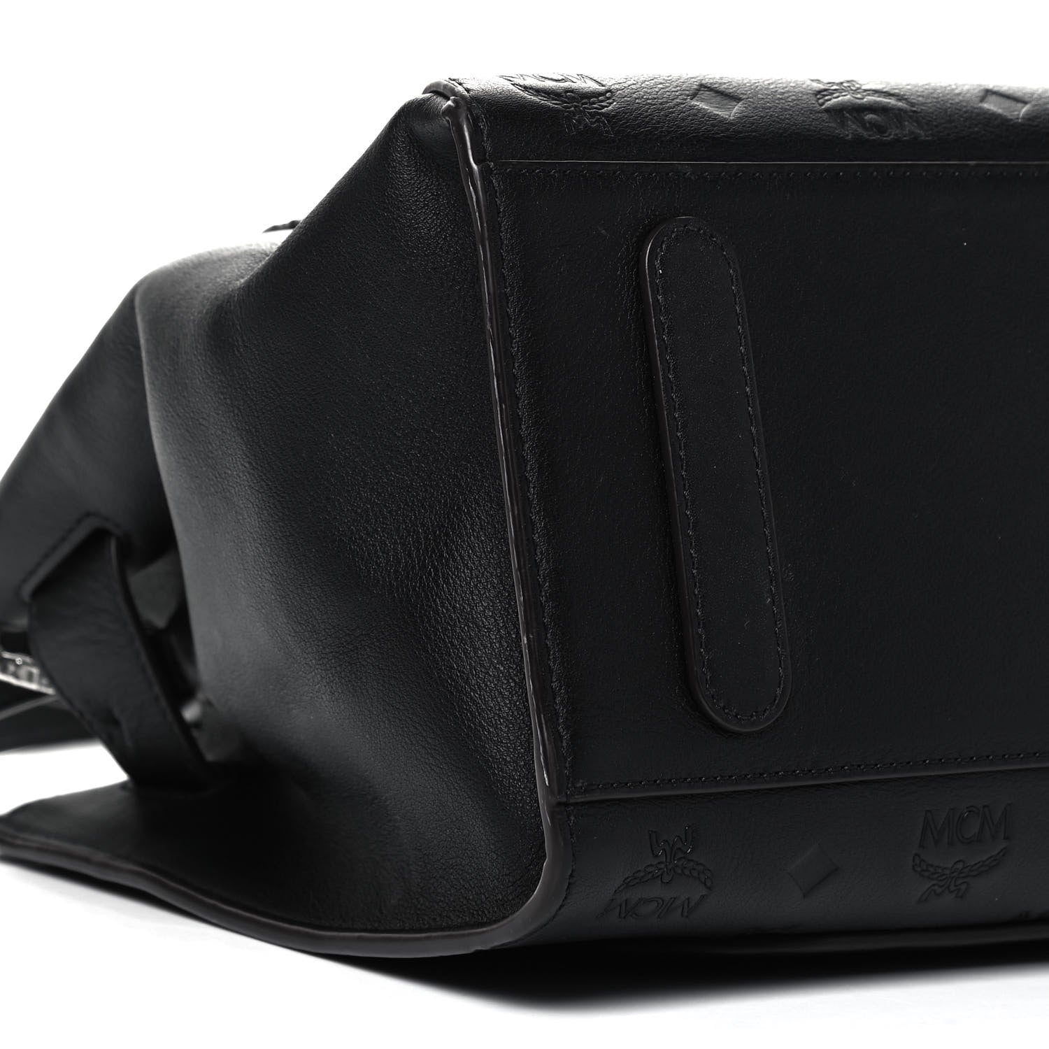 MCM Calfskin Ottomar Monogram Medium Essential Tote Black 8 of 10