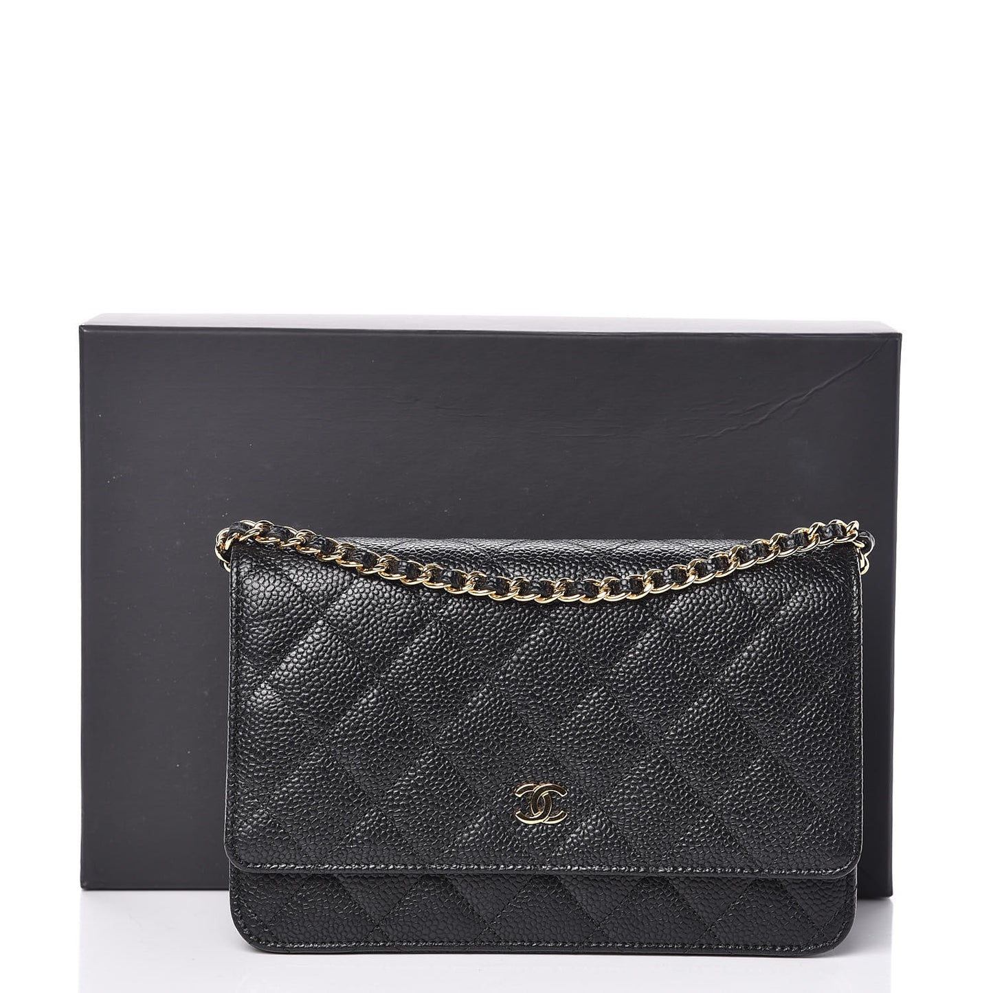 Caviar Quilted Wallet On Chain WOC Black
