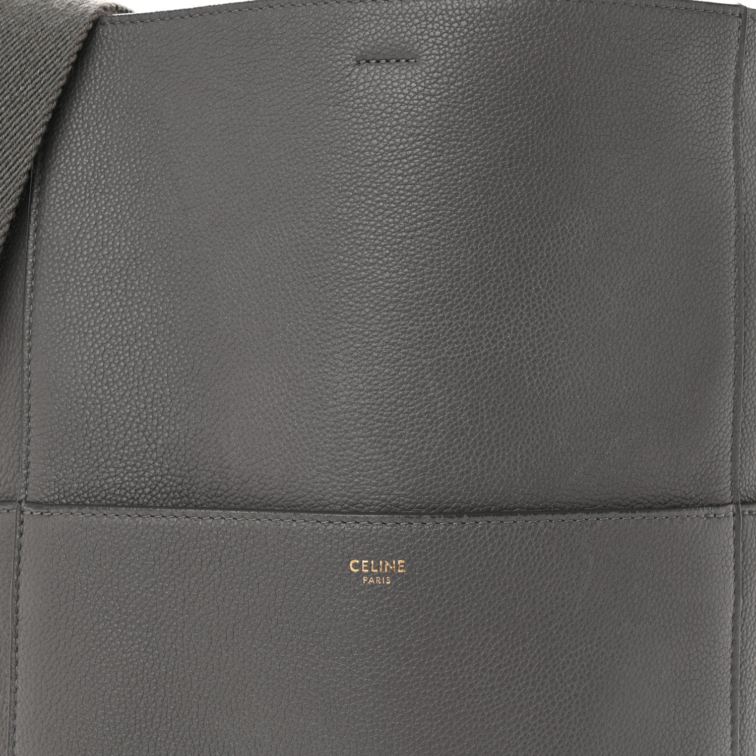 Celine Soft Grained Calfskin Sangle Bucket Bag Grey 7 of 14