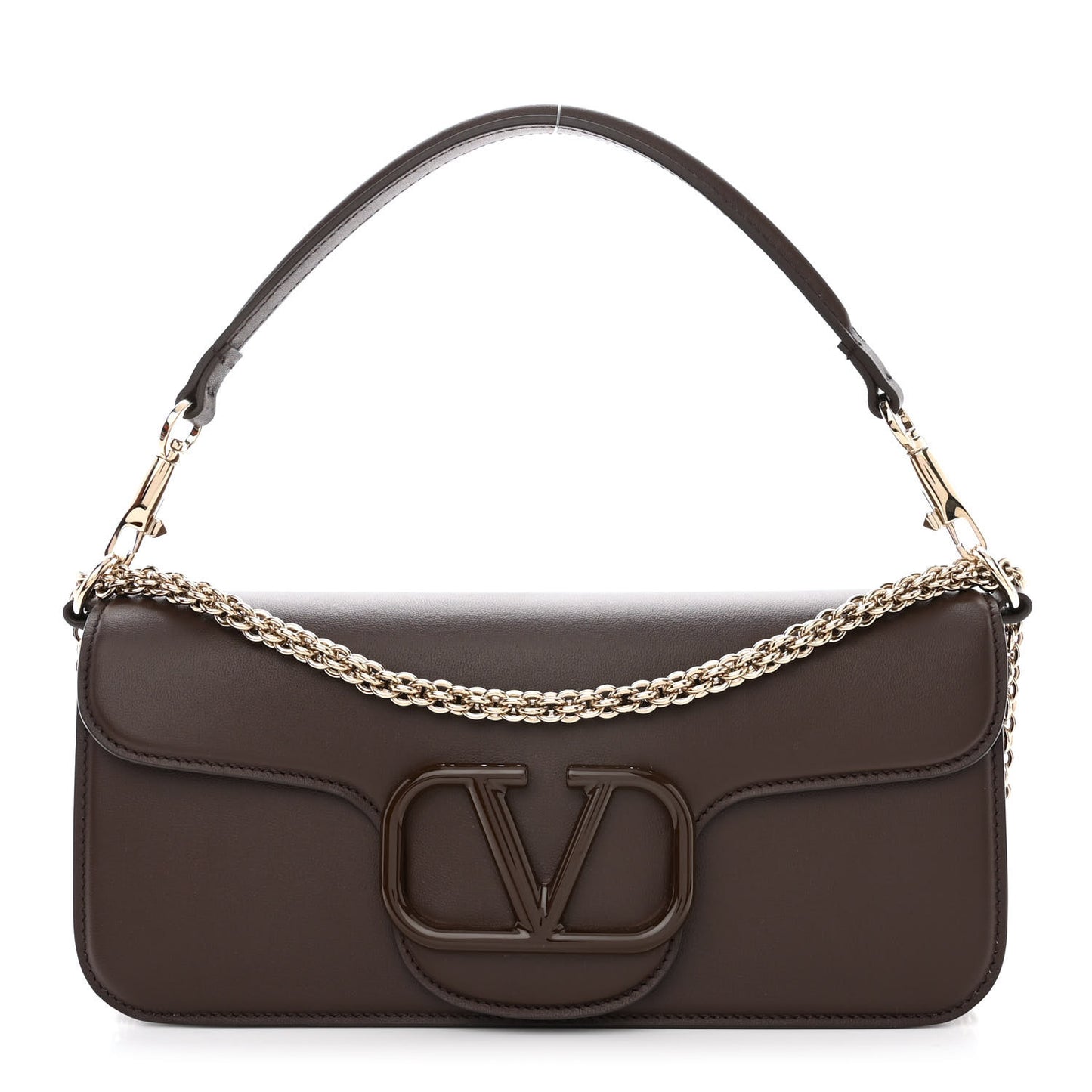 Calfskin Enamel Vlogo Loco Shoulder Bag Fondant