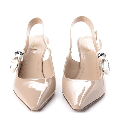 Christian Dior Patent Ribbon J'Adior Slingback 65mm Pumps 39 Nude 2 of 9