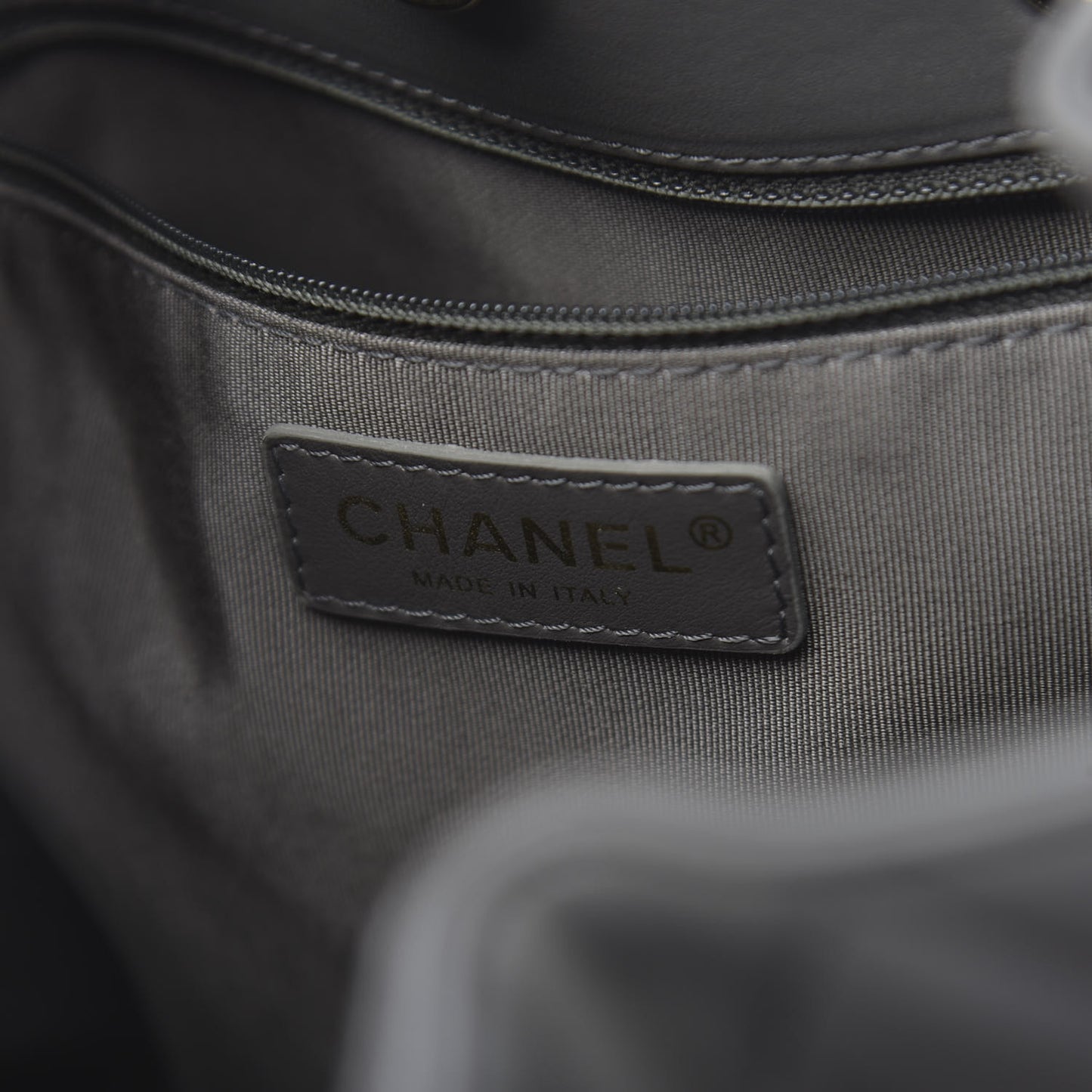 Lambskin Quilted CC Dweller Drawstring Tote Grey