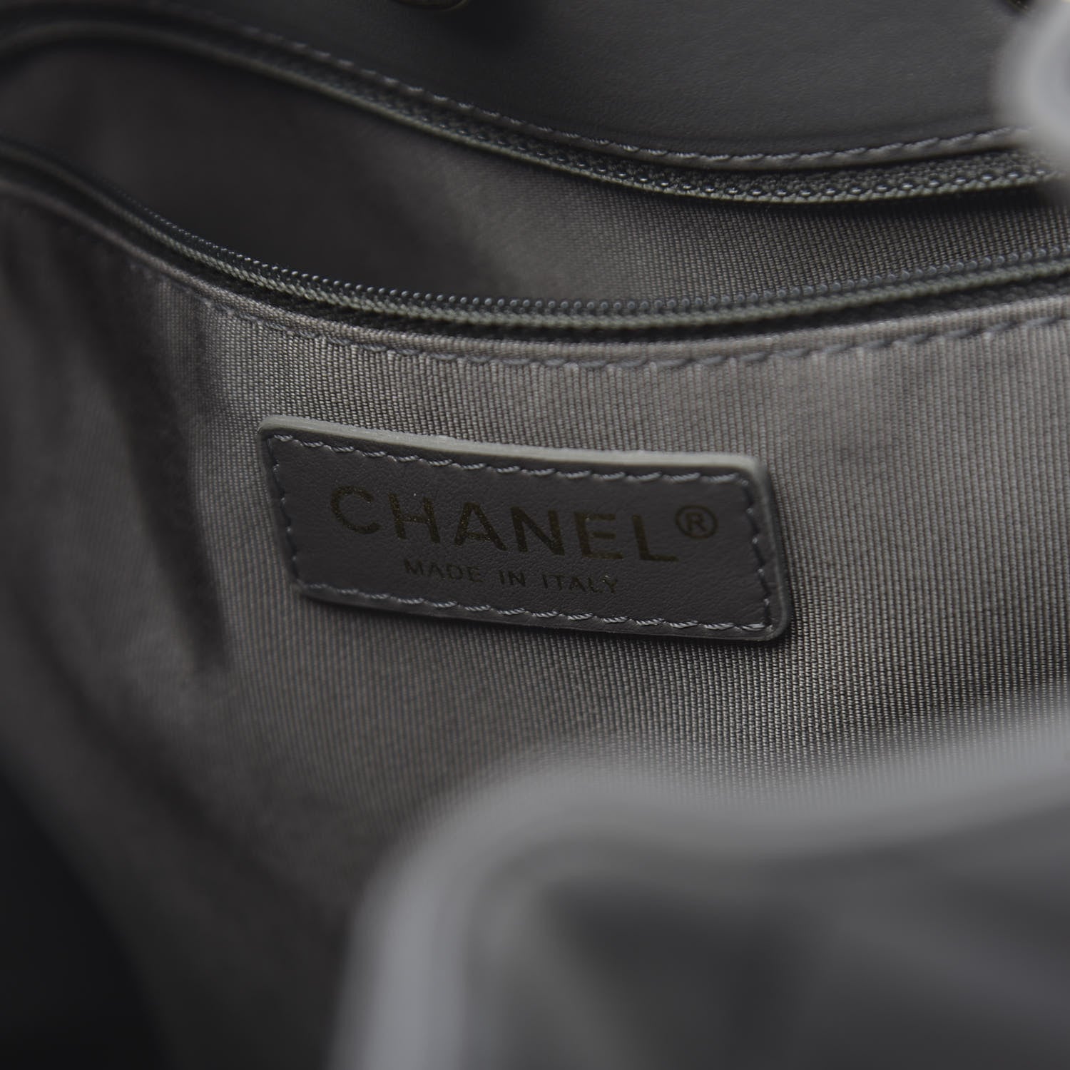 Chanel Lambskin Quilted CC Dweller Drawstring Tote Grey 6 of 11