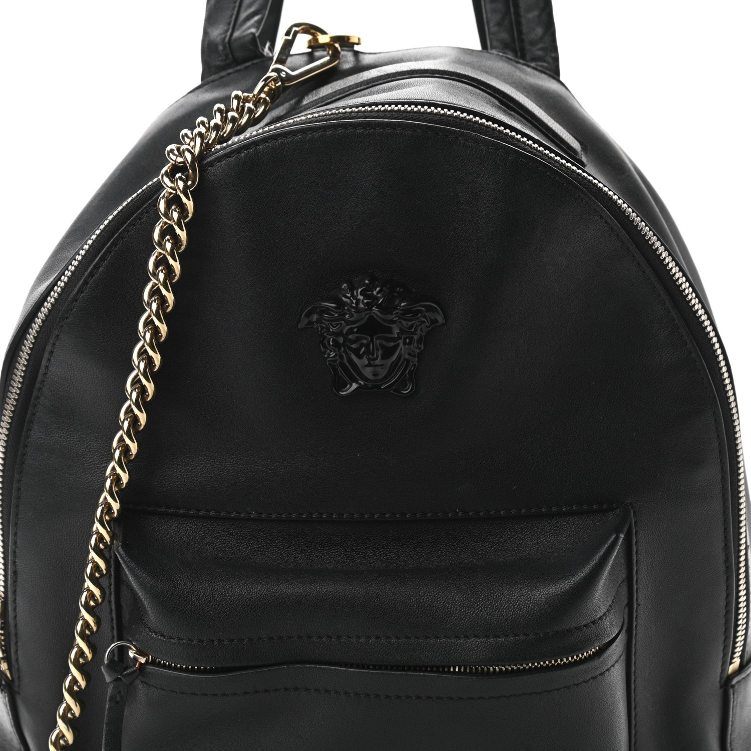 Versace Calfskin Palazzo Medusa Chain Backpack Black 7 of 16