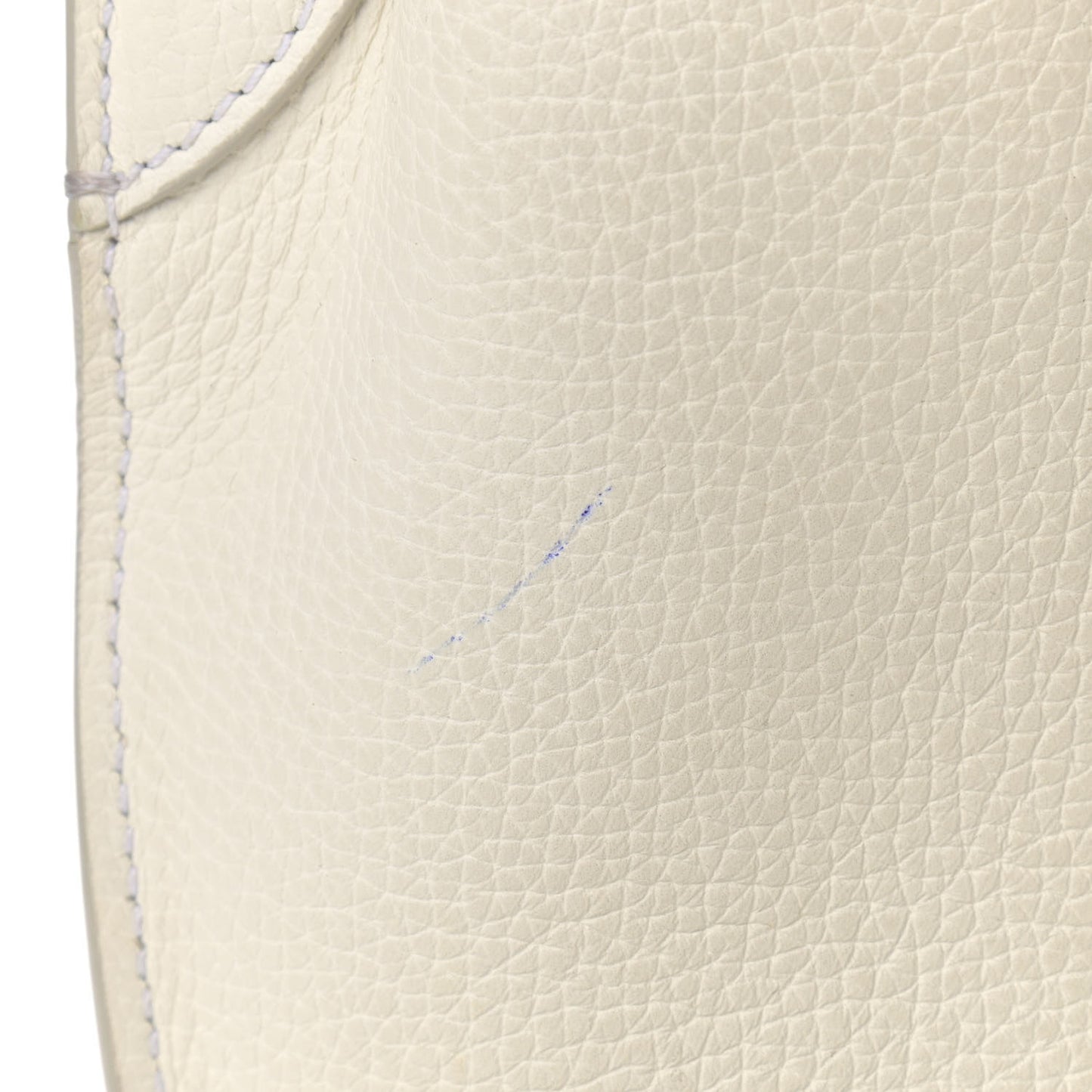 Supple Grained Calfskin Nano Big Bag Bucket White