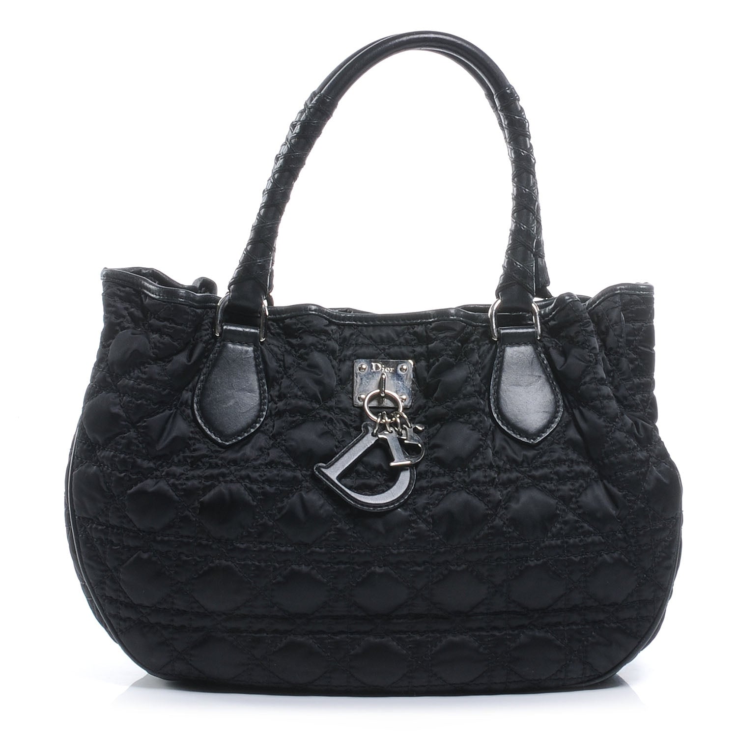 Christian Dior Satin Cannage Charming Tote Black 1 of 7