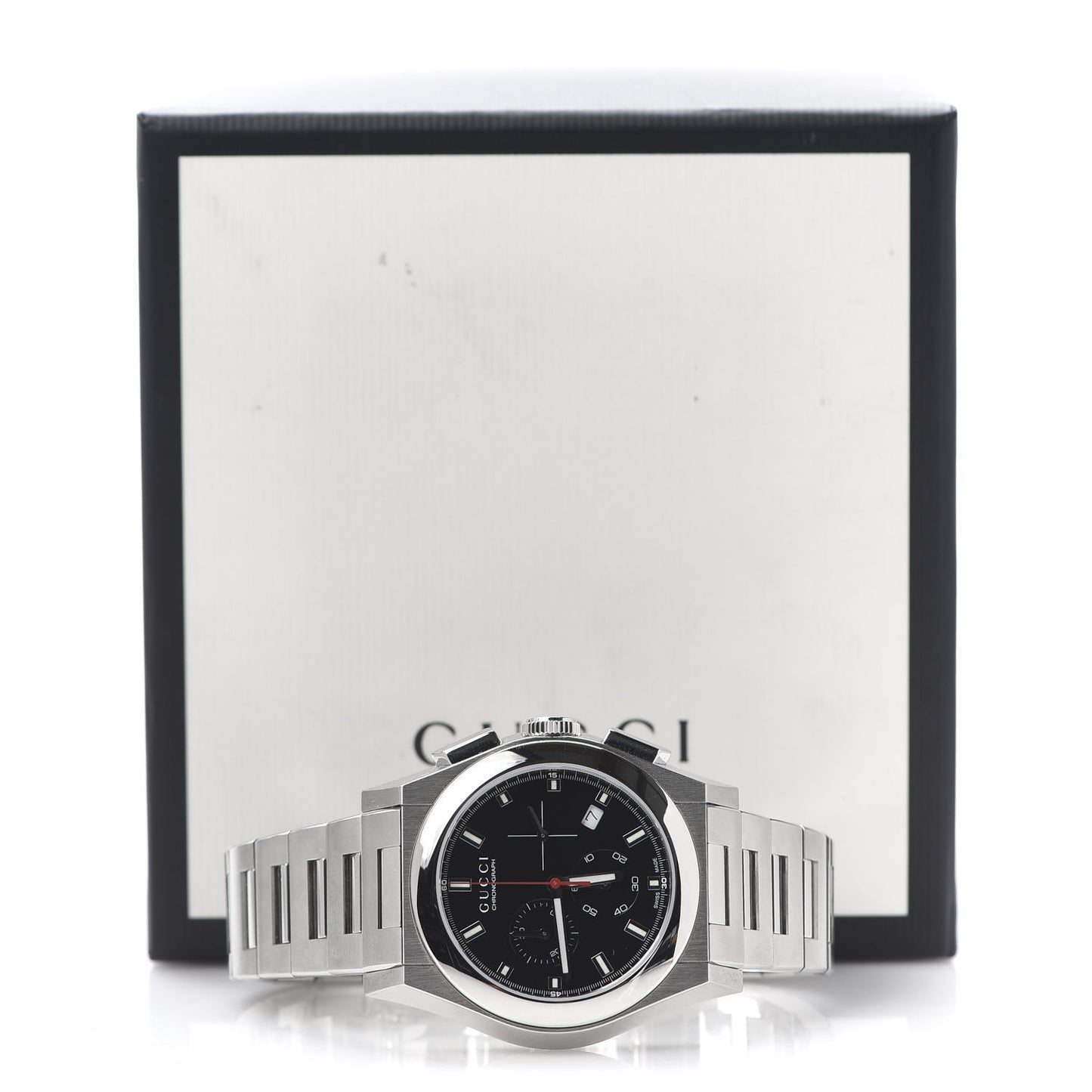Stainless Steel 40mm Pantheon Chronograph Quartz Watch Black