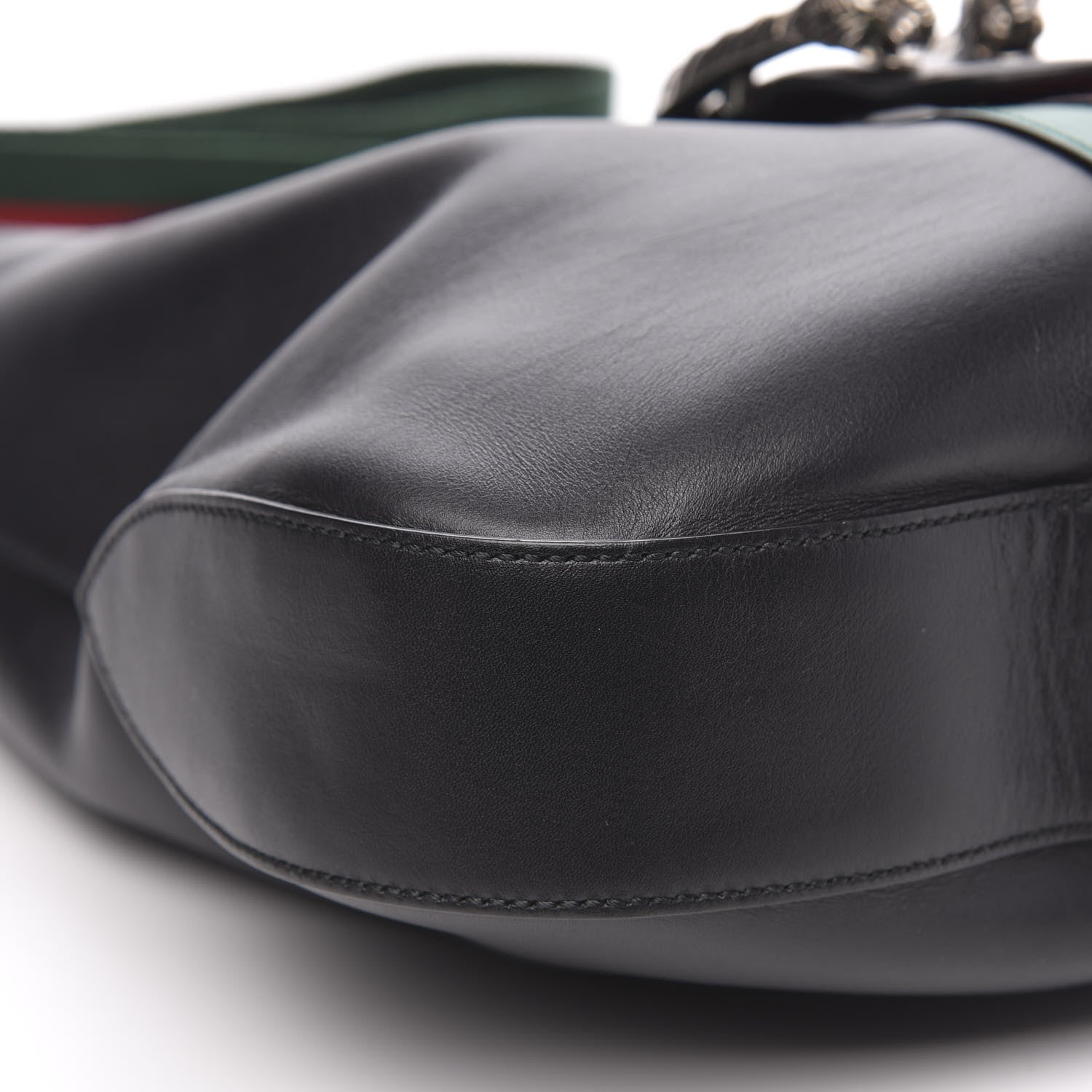 Gucci Calfskin Web Stripe Medium Dionysus Hobo Black 10 of 13