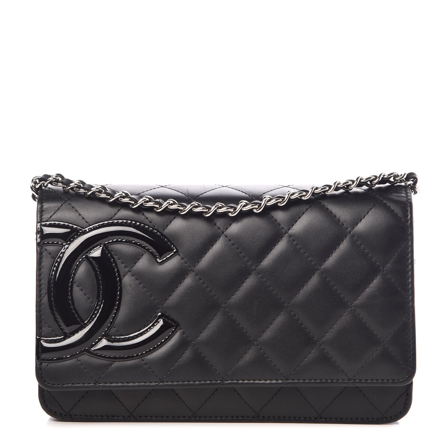 Chanel Calfskin Quilted Cambon Wallet On Chain WOC Black 1 of 10