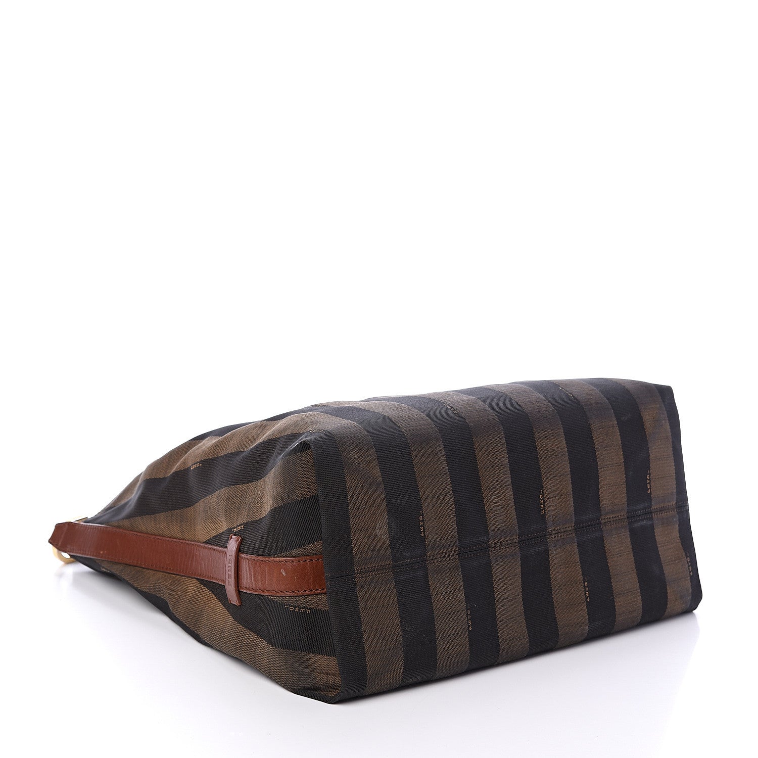 Fendi Pequin Cuoio Vegetale Large Hobo Tobacco Black Cuoio 3 of 8