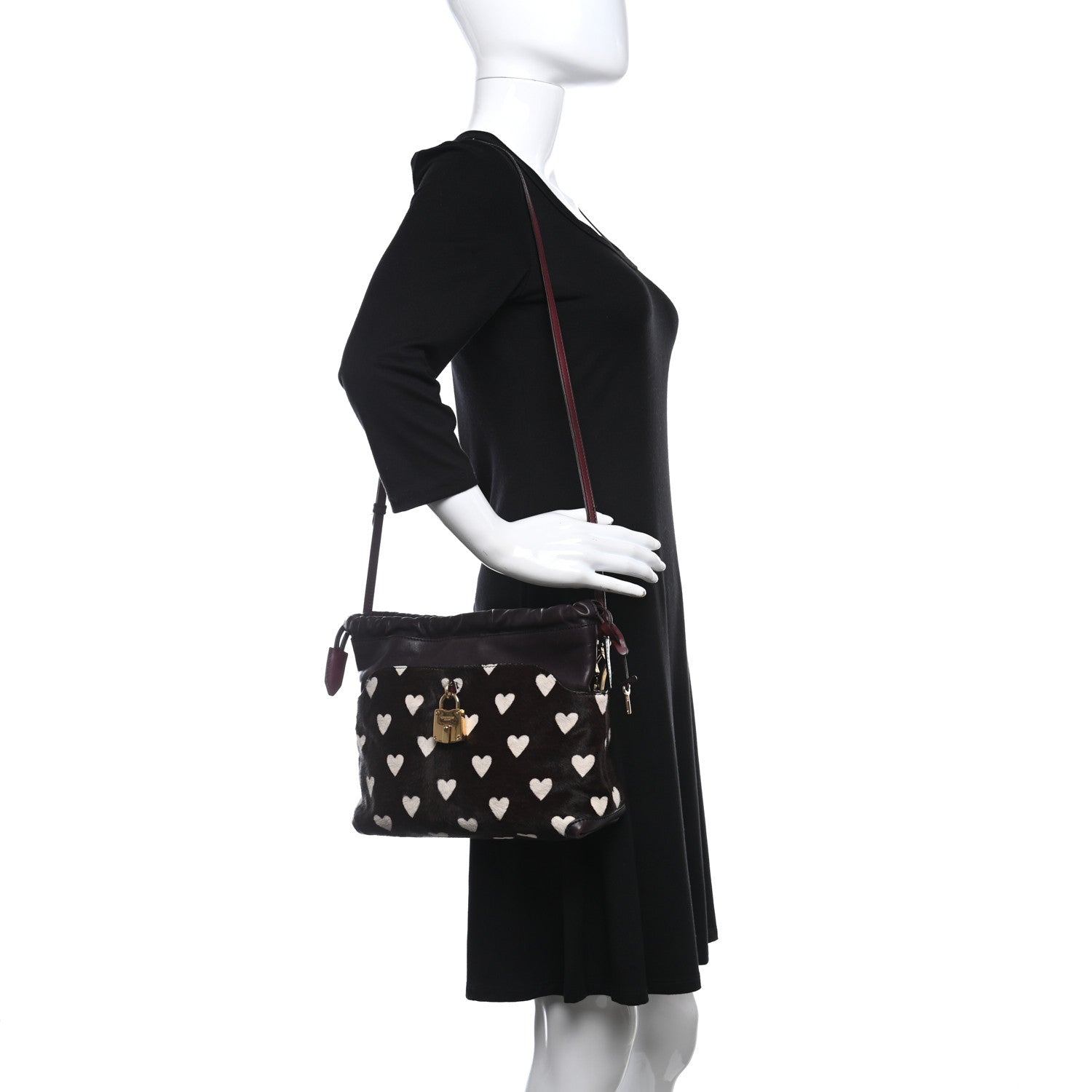 Burberry Calf Hair Heart Print Little Crush Dark Brown 3 of 9