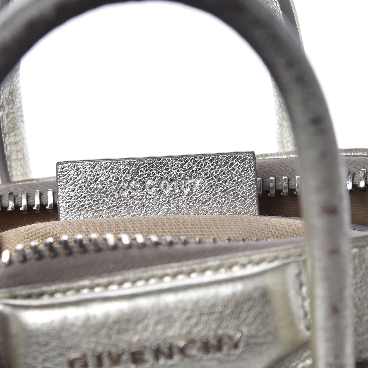 Givenchy Metallic Sugar Goatskin Mini Antigona Silver 9 of 12