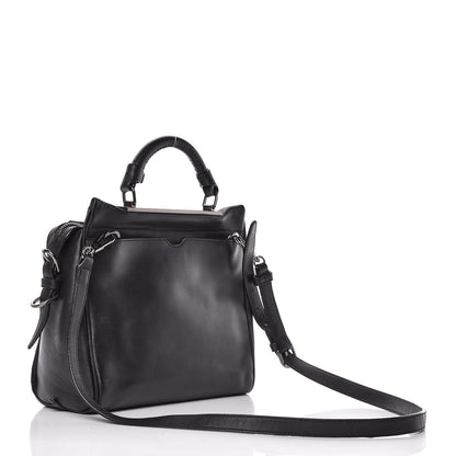 3.1 Phillip Lim 3.1 Goat Fur Calfskin Ryder Satchel Purple Black 3 of 12