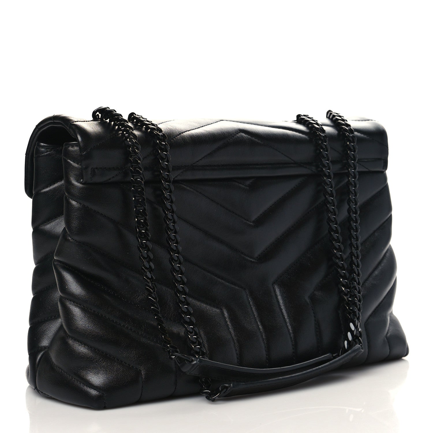 Saint Laurent Calfskin Y Quilted Monogram Medium Loulou Chain Satchel Black 2 of 6