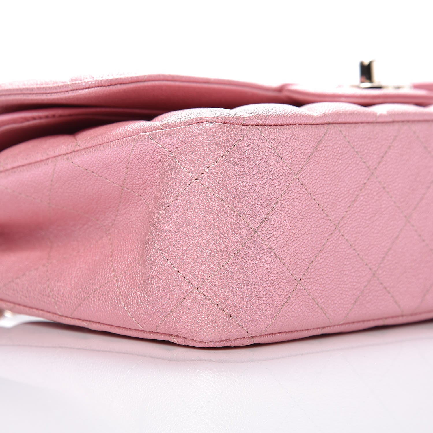 Chanel Iridescent Caviar Quilted Medium Double Flap Rose Pink 8 of 10