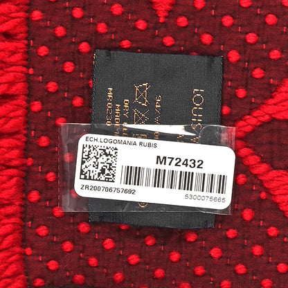 Louis Vuitton Wool Silk Logomania Scarf Rubis 3 of 3