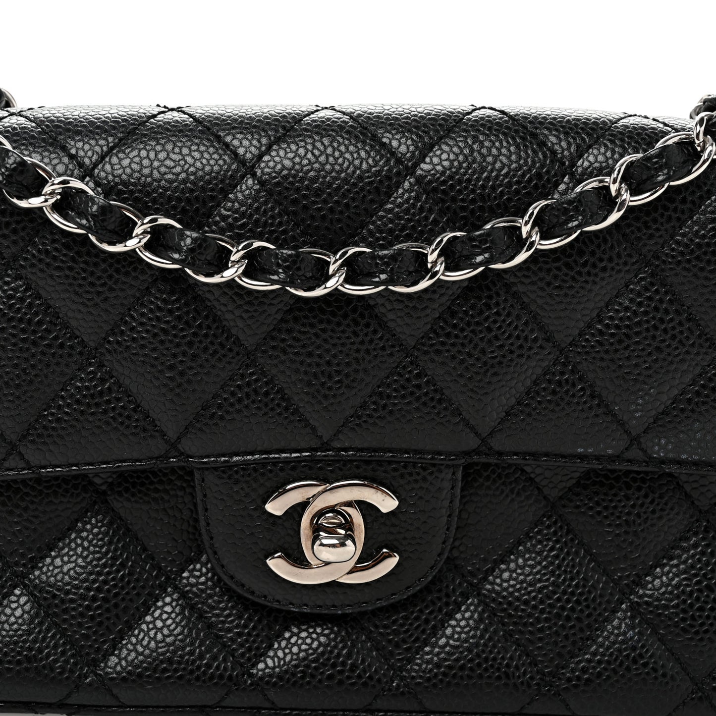 Caviar Quilted East West Flap Black