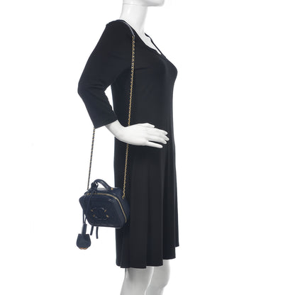 Chanel Caviar Quilted Small CC Filigree Vanity Case Navy 2 of 10