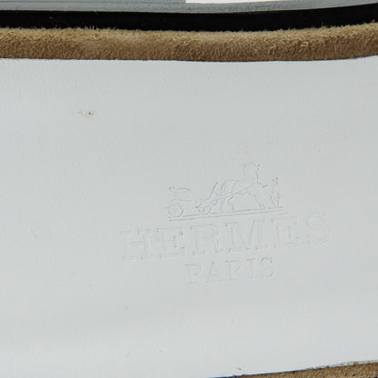 Hermes Suede Goatskin Nappa Calfskin Oran Sandals 39 Ginger White 8 of 8