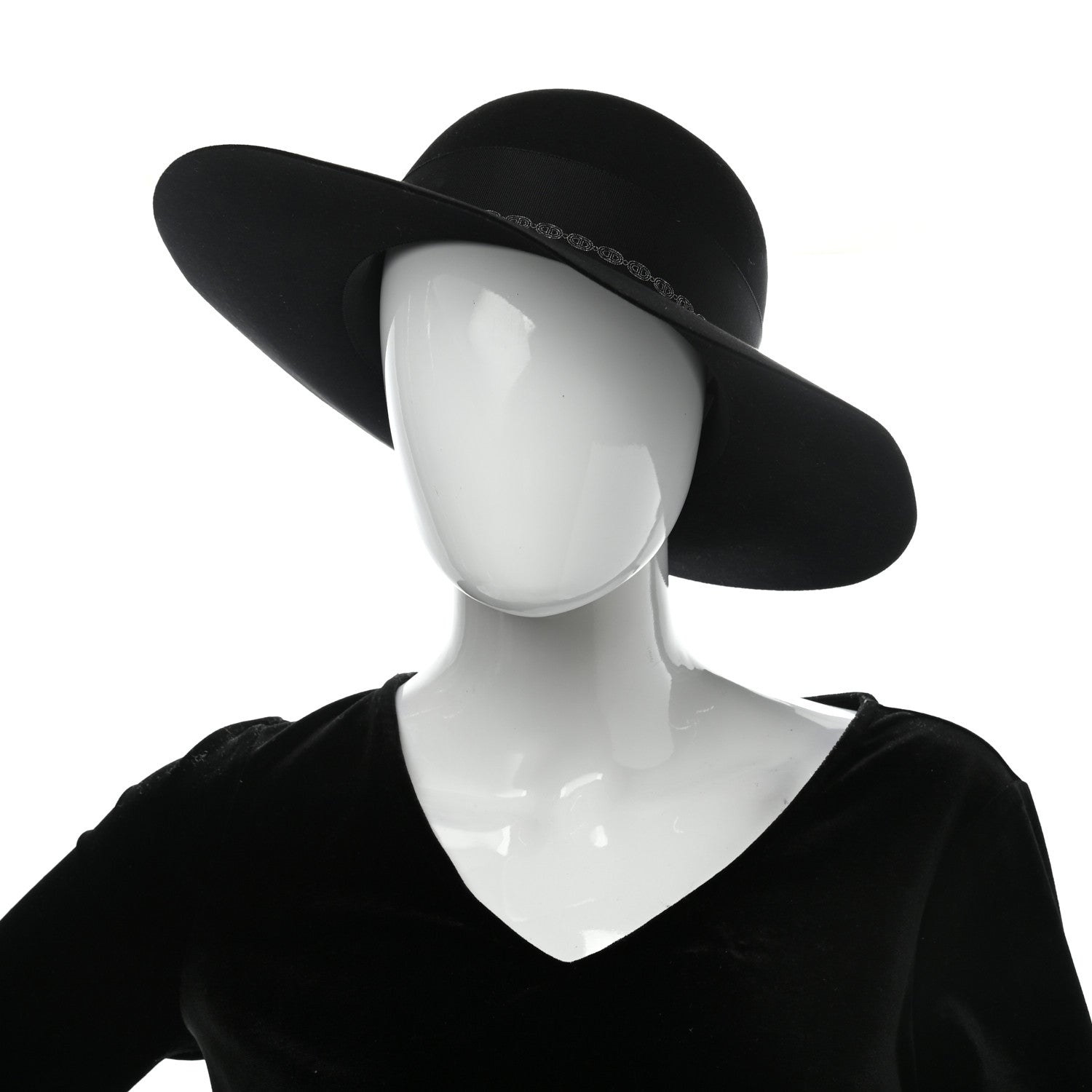 Hermes Rabbit Felt Betty Hat 58 Black 2 of 9