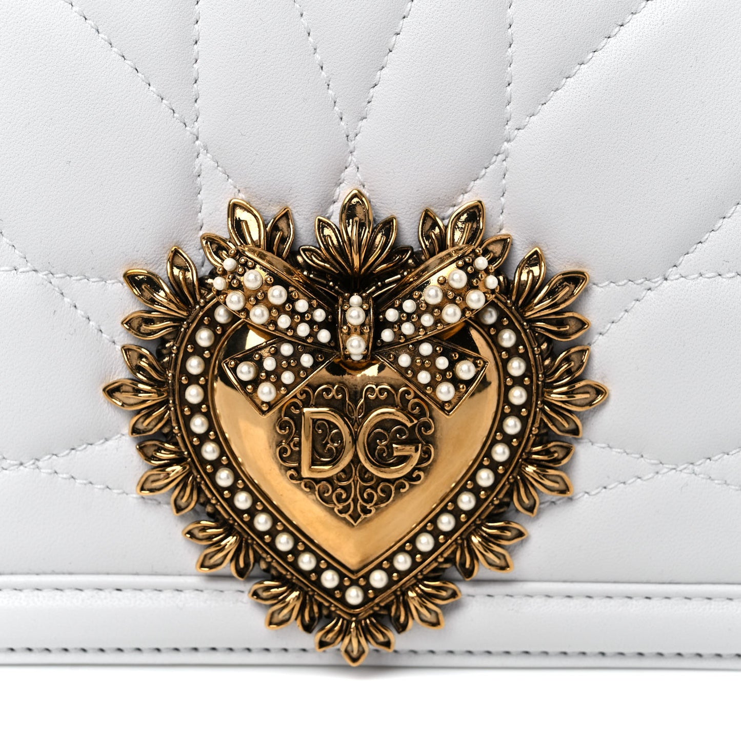 Calfskin Medium Devotion Crossbody Bag White