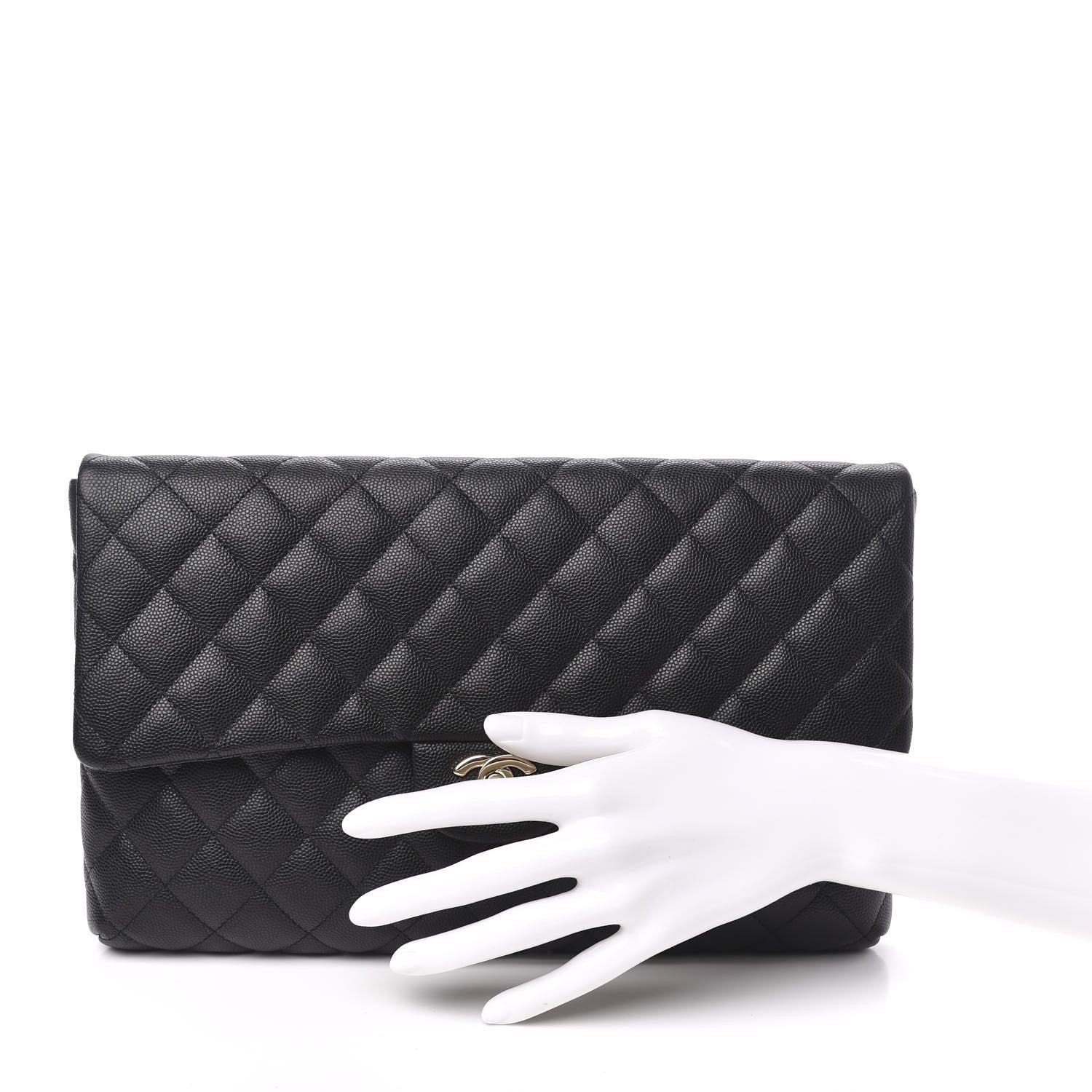 Chanel Caviar Quilted Flap Clutch Black 2 of 7