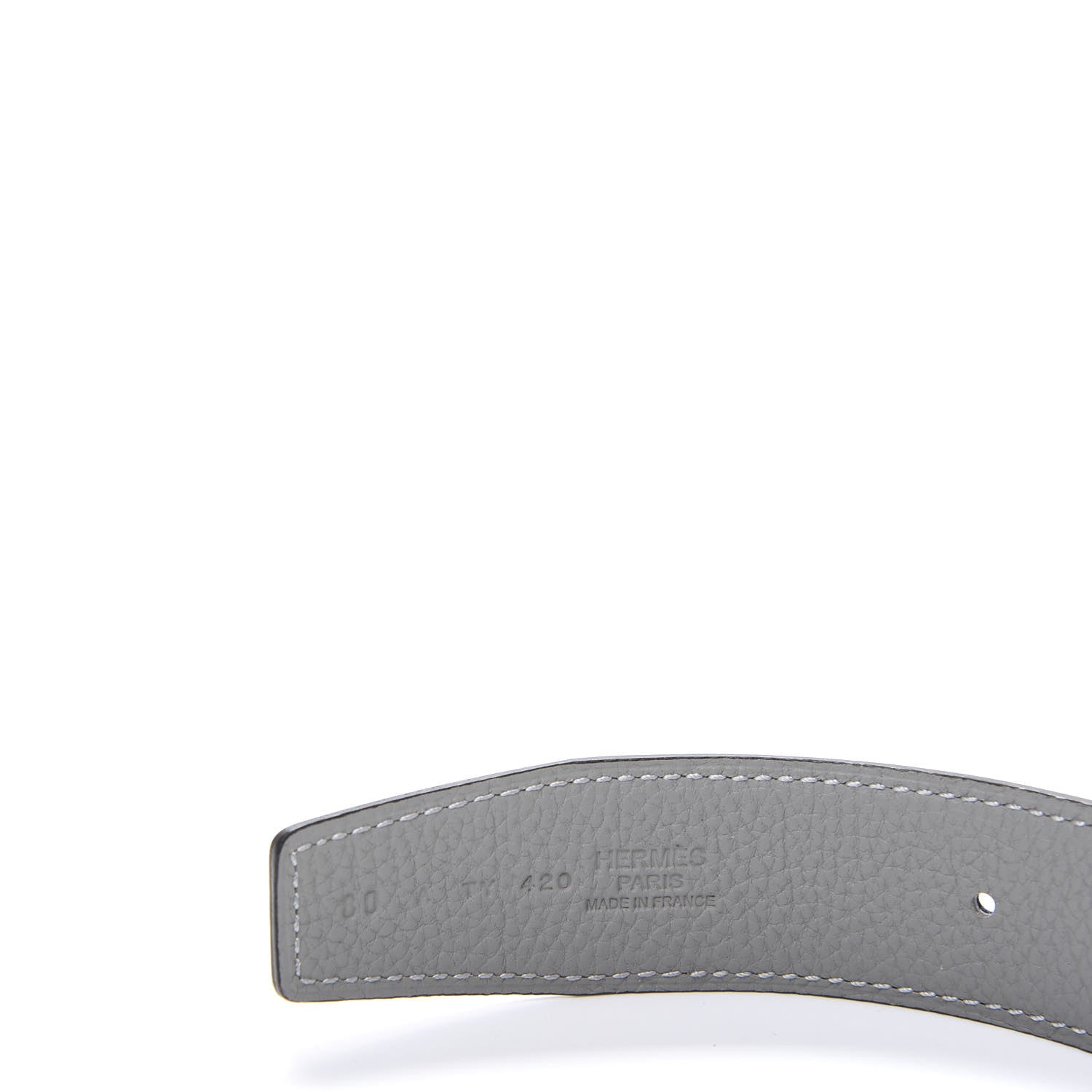 Hermes Swift Togo 32mm H Belt 80 Black Gris Perle 6 of 7