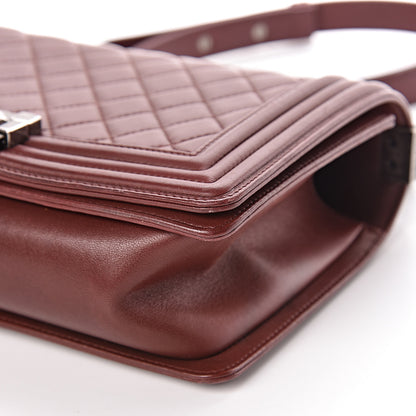 Chanel Lambskin Quilted Medium Boy Flap Burgundy 13 of 13