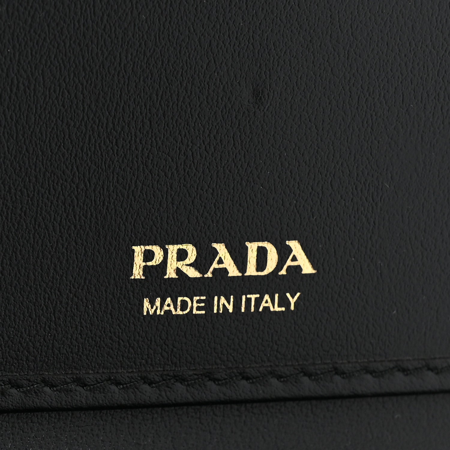Prada Saffiano Tab Small Triangle Compact Wallet Black 8 of 11