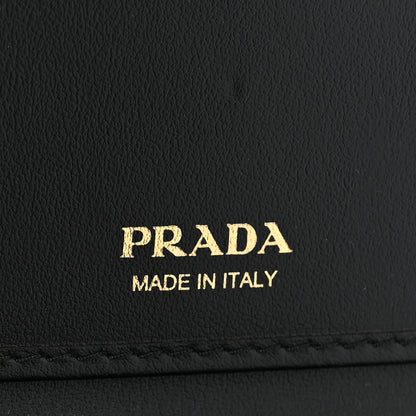 Prada Saffiano Tab Small Triangle Compact Wallet Black 8 of 11