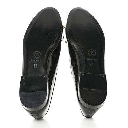 Chanel Patent CC Cap Toe Ballerina Flats 36 Navy Beige 5 of 7