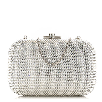Judith Leiber Swarovski Crystal Minaudiere Clutch Silver 1 of 11