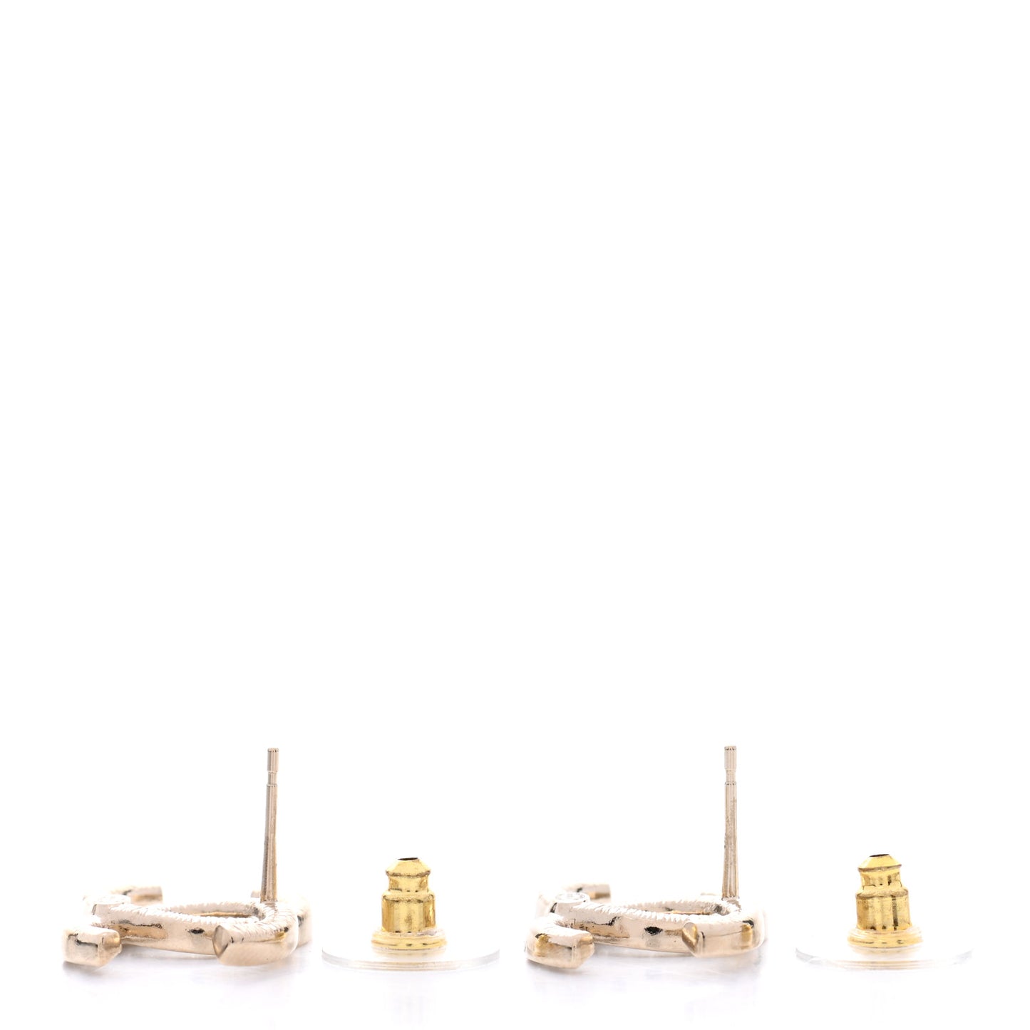 Crystal Large CC Earrings Gold