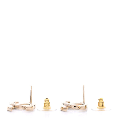 Chanel Crystal Large CC Earrings Gold 3 of 5