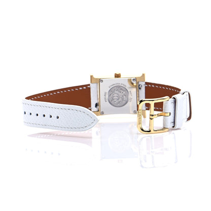 Hermes Stainless Steel Epsom 21mm Heure H Hour Quartz Watch Blanc 5 of 7