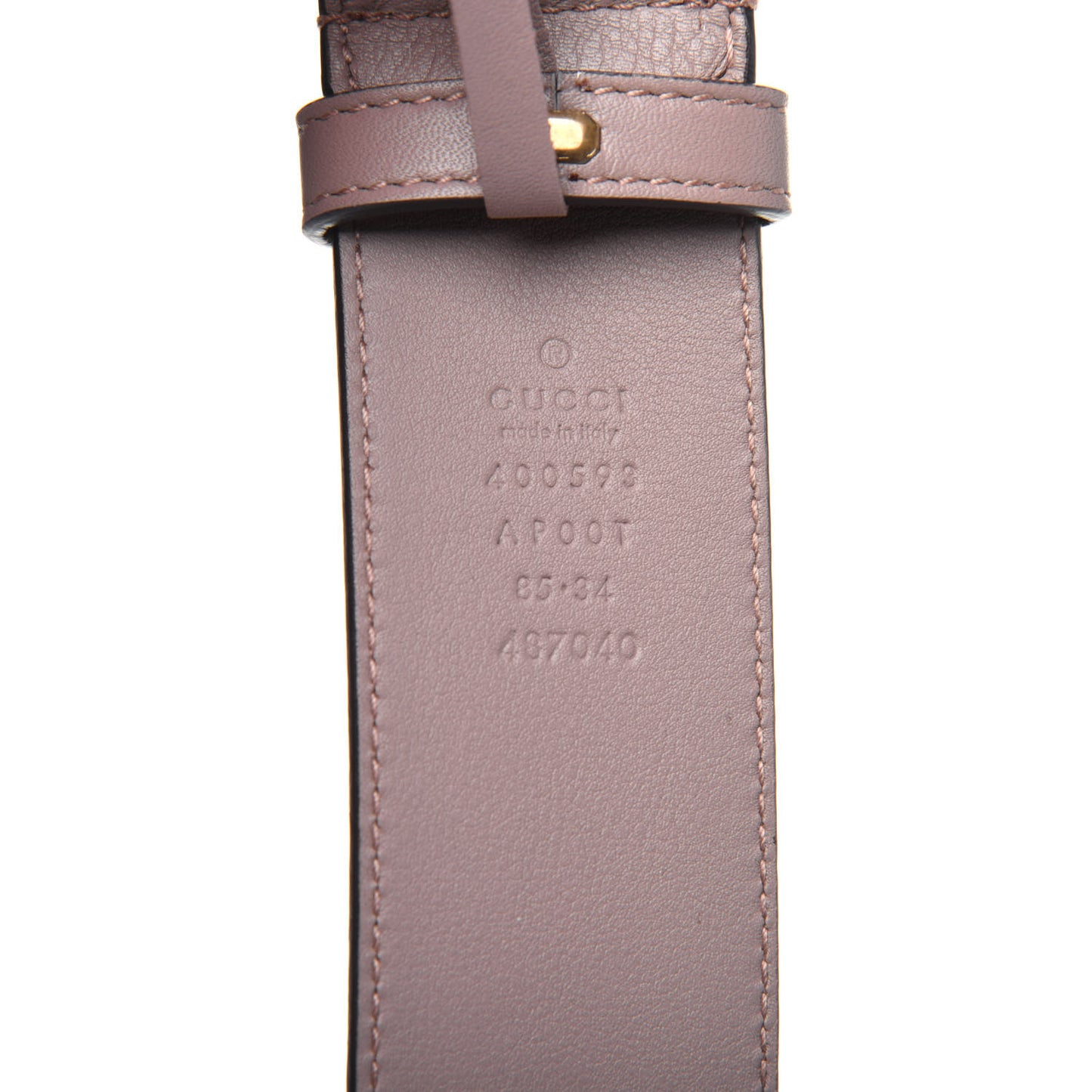 Calfskin Double G 40mm Belt 85 34 Porcelain Rose